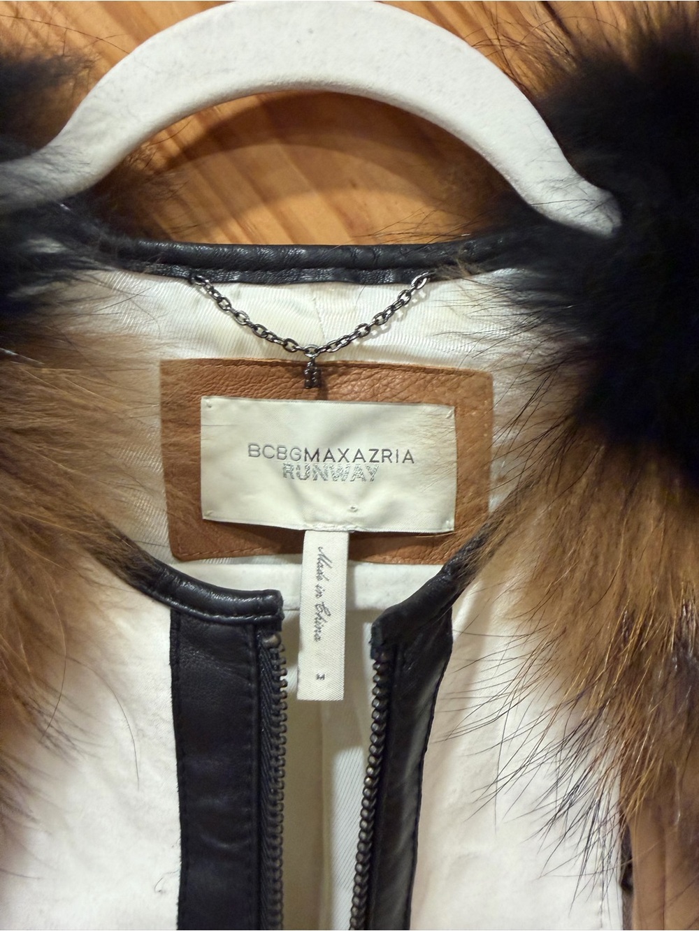 BCBG Max Azria Runway fur vest NWT rockstar M ISELIN vest - Picture 5 of 16